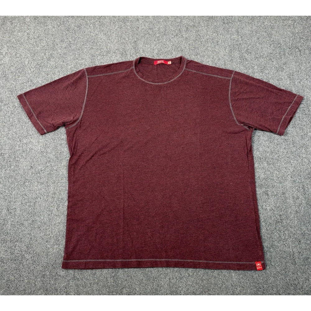 Agave Denim Men's XL Burgundy Heather Crewneck T Shirt Made USA Tri Blend